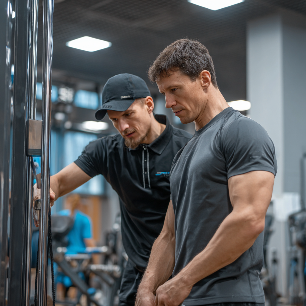 Професійний тренер консультує клієнта